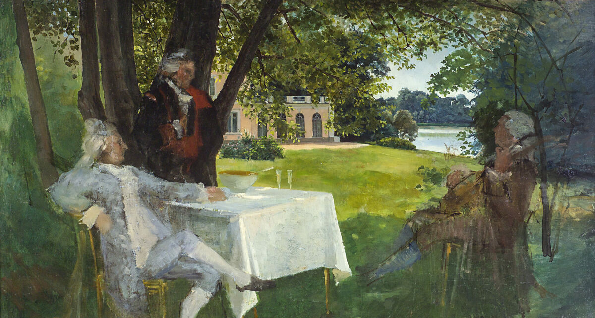 Albert Edelfelt, Bellman spelade luta för Gustaf III och Gustaf Mauritz Armfelt på Haga, 1884, Villa Gyllenberg