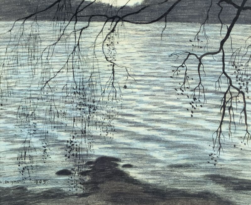 Oskar Bergman, <em>Reflexer</em>, 1905, pastell och tusch. Foto: Thielska Galleriet