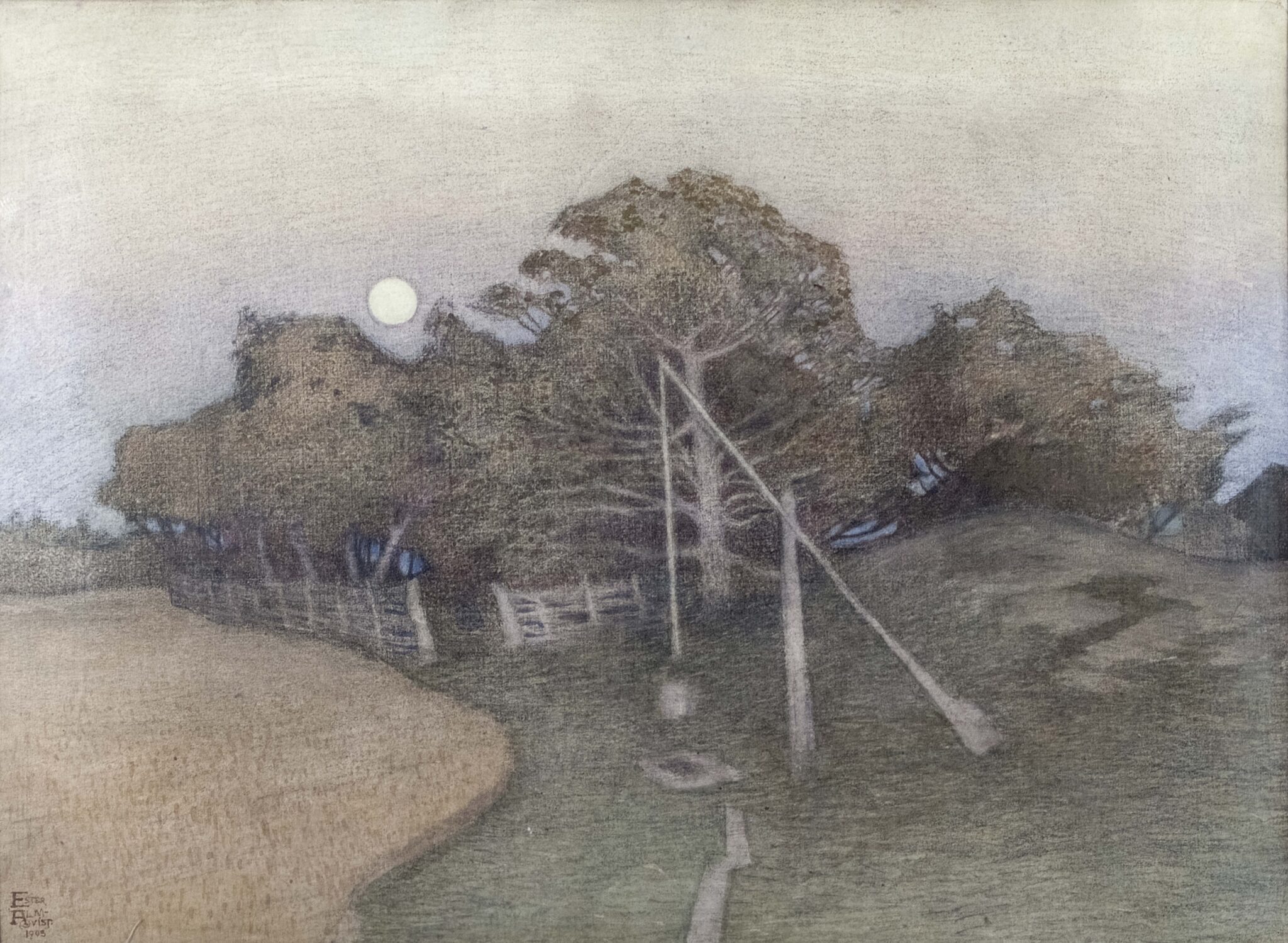 Ester Almqvist, Utanför gården, 1903, akvarell, Thielska Galleriet