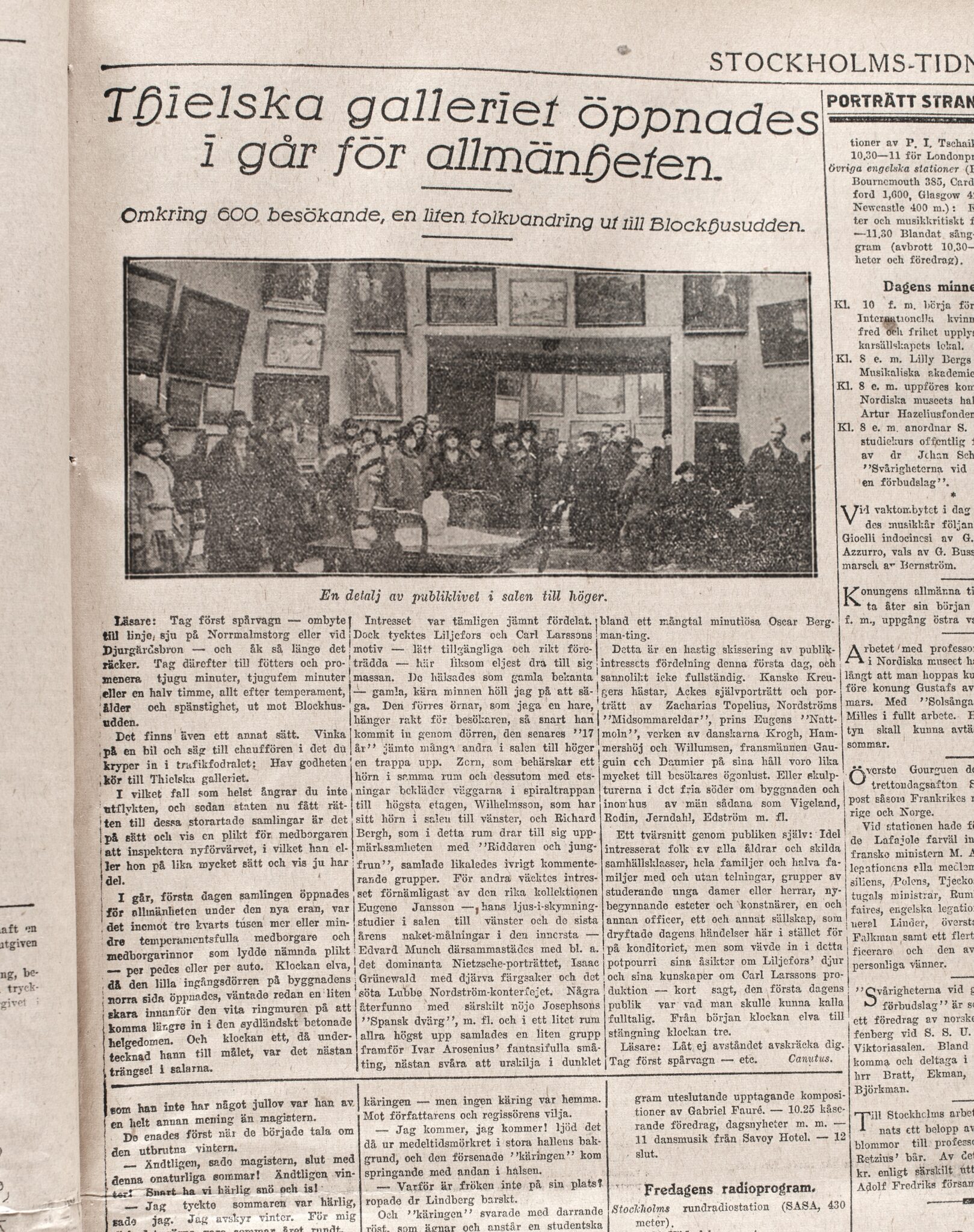 Vernissage Stockholmstidningen 1925-01-08