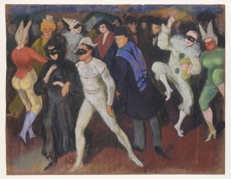 Arvid Fougstedt, Självproträtt i Karneval, odat., Moderna museet.