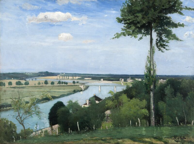 Carl Fredrik Hill, Franskt flodlandskap, Bois-le-Roi, 1877, Göteborgs konstmuseum