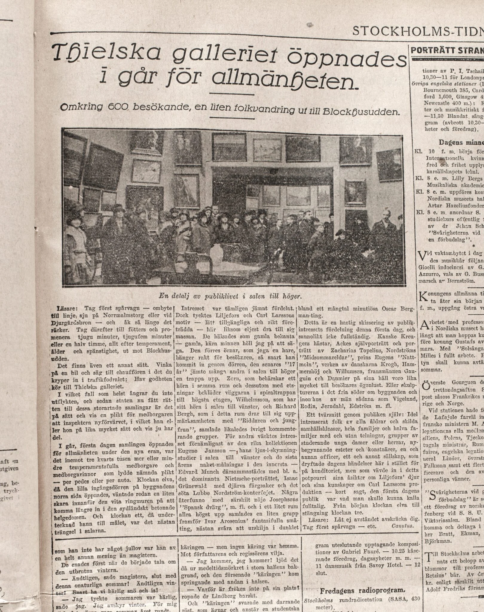 Vernissage Stockholmstidningen 1925-01-08